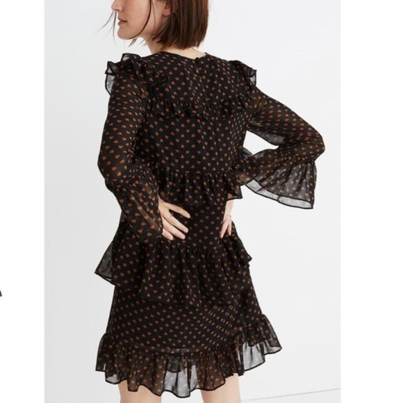 Madewell Silk Waterlily Tiered Ruffle Shirt Dress - Picture 5 of 5